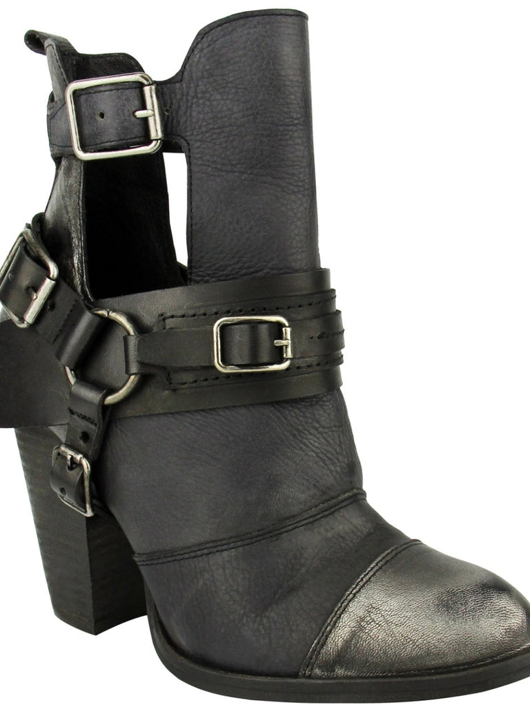 Stunning Black Naughty Monkey Boots  with Metallic accents and buckles for that edgy look .