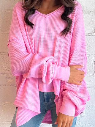 Pink Bliss Waffle Knit Top