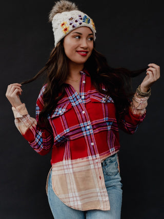 Ombre Plaid Flannel Top