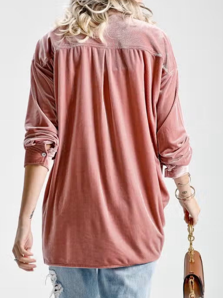 Pink Oh Velvet Top: Effortless Chic and Cozy Comfort