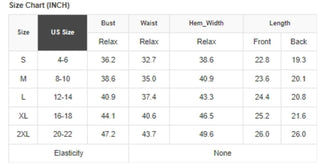 Size Chart for Suited Vest 