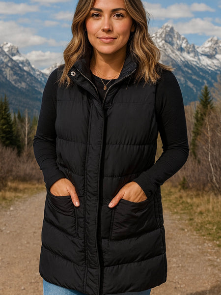 Dark Night Long Puffer Vest