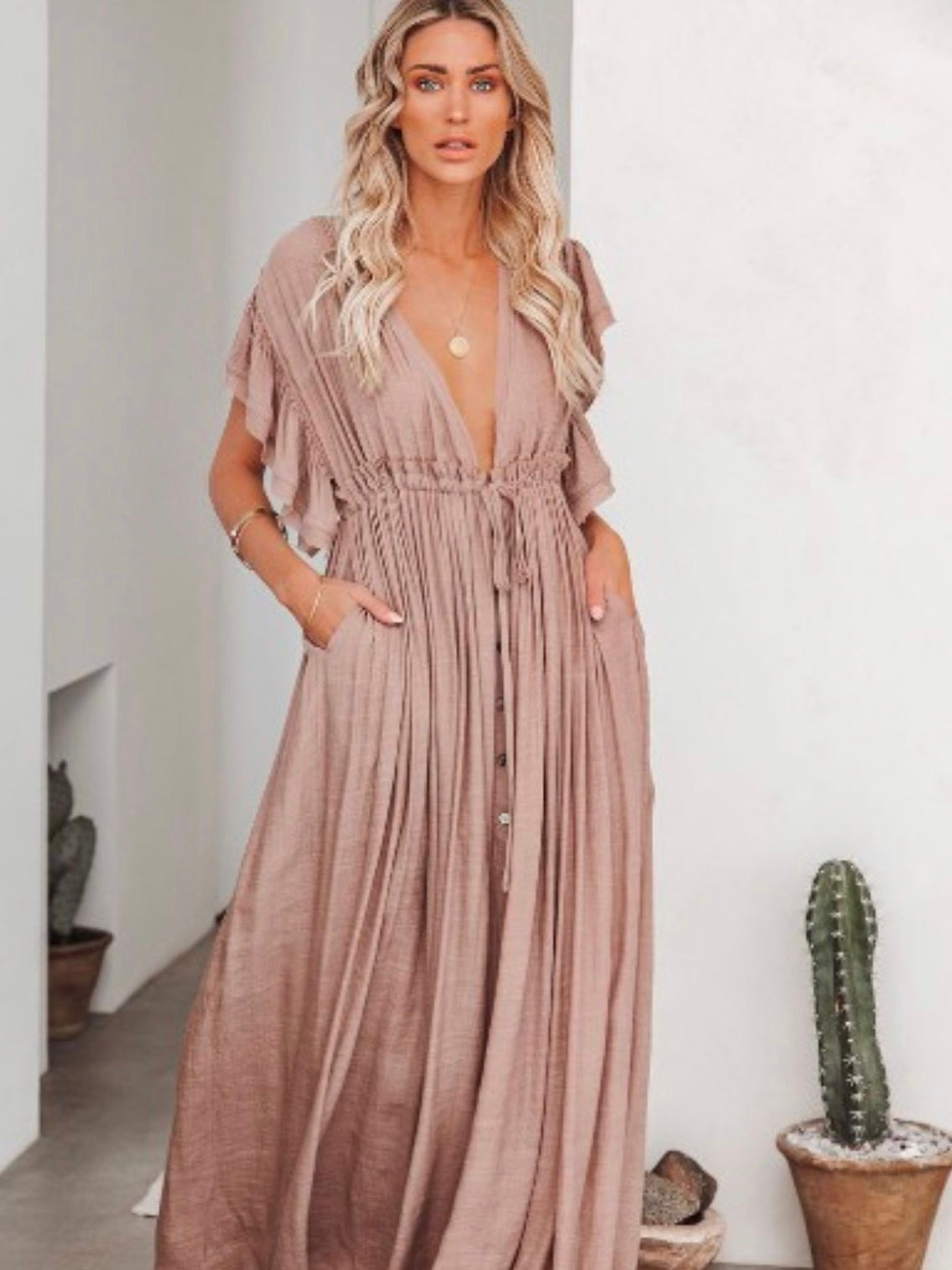 Blushing Maxi Dress Oak Pearl Clothing Co Canada Boho Boutique