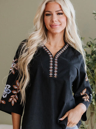 Feeling Boho Embroidered Top