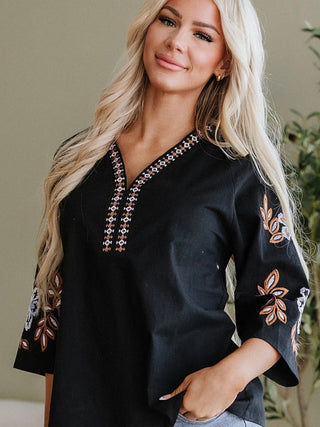 Feeling Boho Embroidered Top