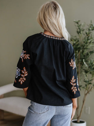 Feeling Boho Embroidered Top