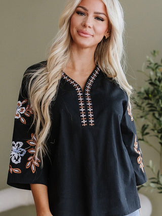 Feeling Boho Embroidered Top