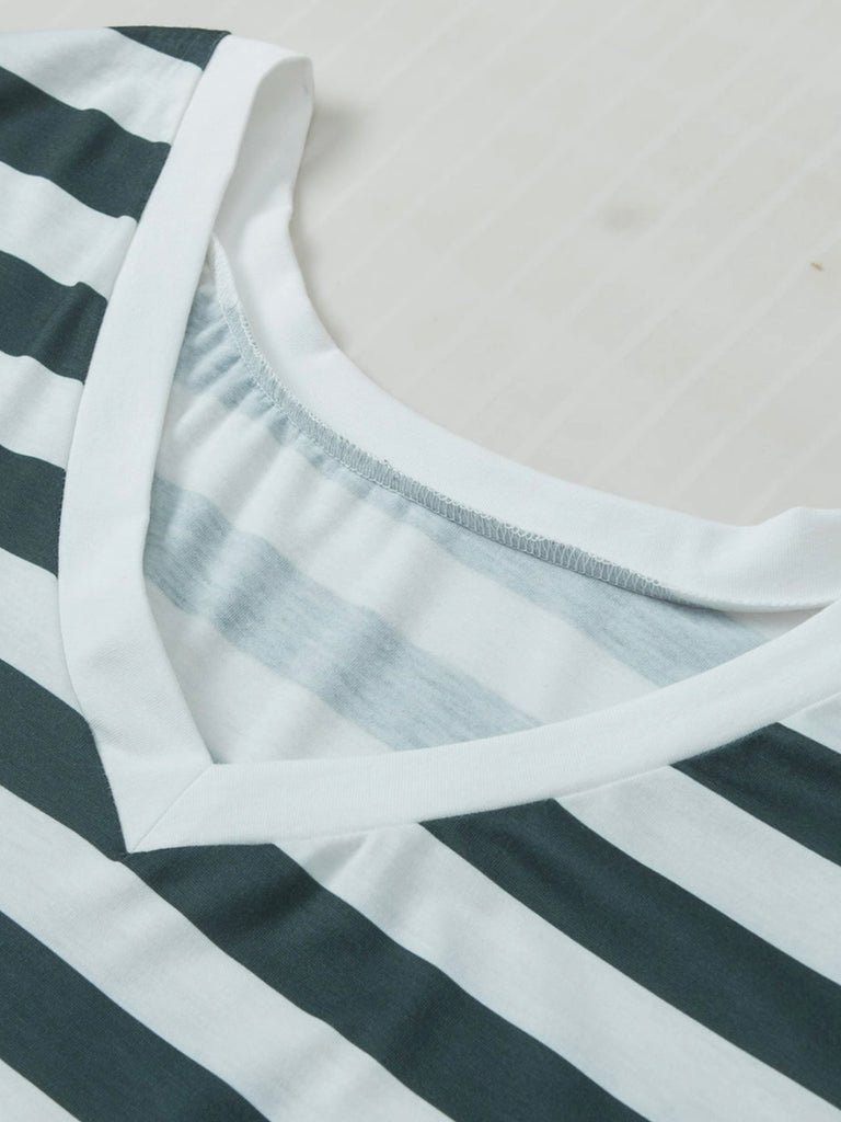 Reversible Stripe Top classic black and white stripes With a reversible v neckline and cute ruffle sleeves.