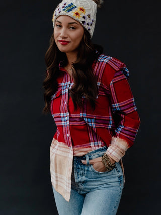 Ombre Plaid Flannel Top