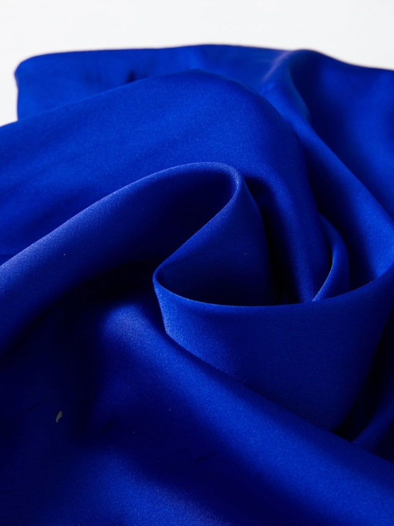 Royal Blue, One Sleeve Top, Crafted from luxurious satin with a flared bell sleeve that adds a touch of retro glam.