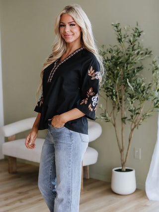 Feeling Boho Embroidered Top