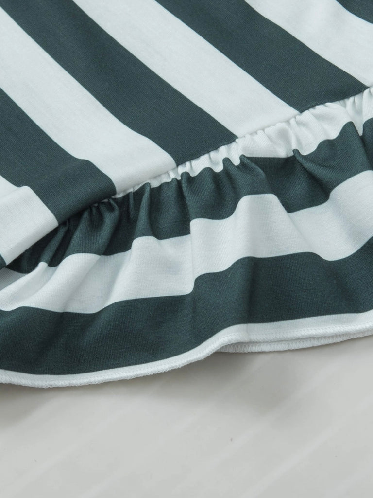 Reversible Stripe Top classic black and white stripes With a reversible v neckline and cute ruffle sleeves.