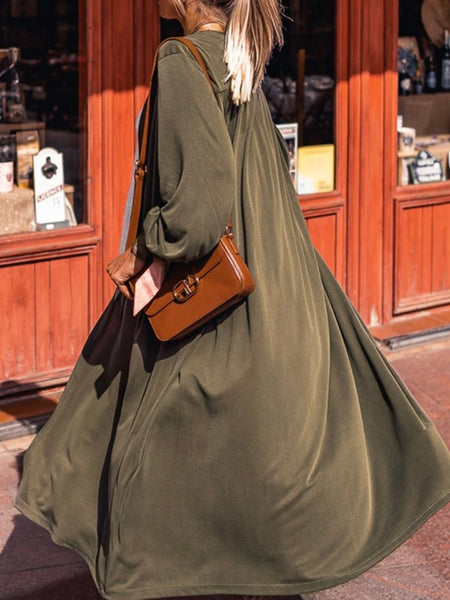  Maxi Length Olive Green , Loose fit Kimono Duster.