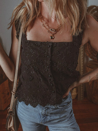 Midnight Lace Camisole Tank