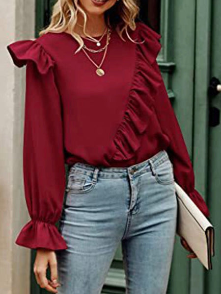 Venetian Ruffle Blouse Top