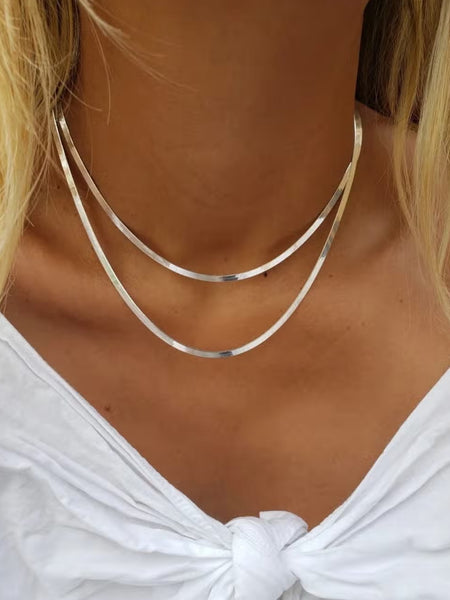 Herringbone Silver Necklace