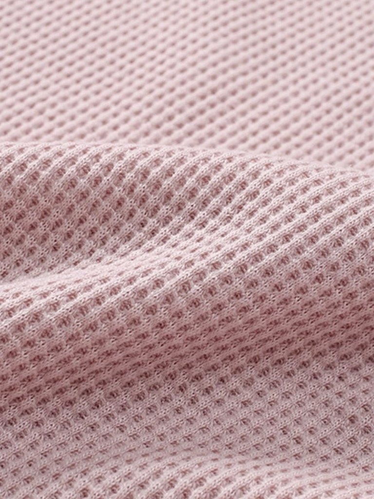 Pink Berlin Waffle Knit Long Sleeve Top. Made with ultra-soft and stretchy fabric.