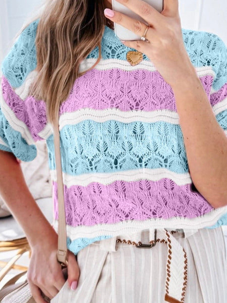 Cotton Candy Crochet Tee