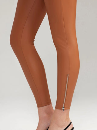 Side Zip Faux Leather Leggings