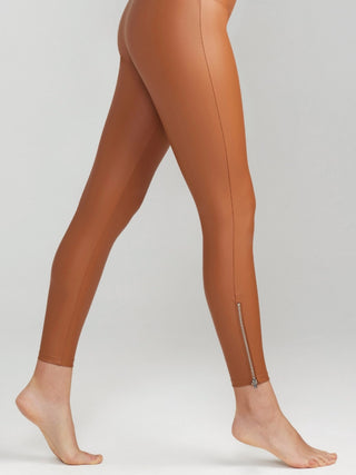 Side Zip Faux Leather Leggings