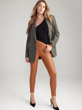 Side Zip Faux Leather Leggings