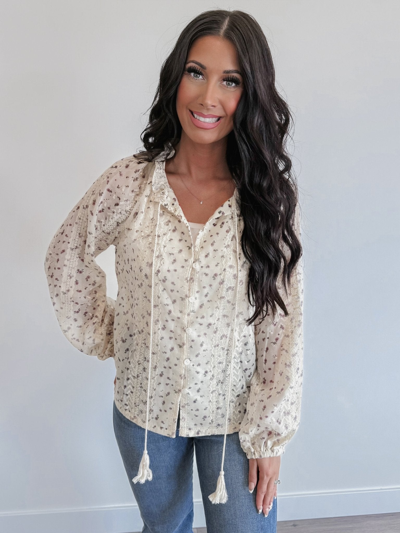 Isabella Floral Boho Top | Oak&Pearl Clothing Co Canada Boho Boutique