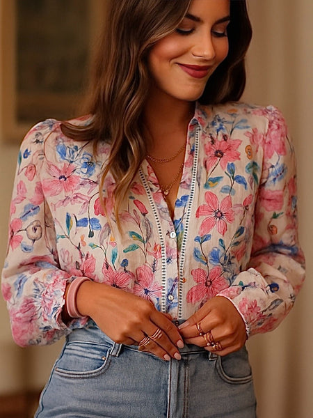 Meadow Bloom Button Blouse