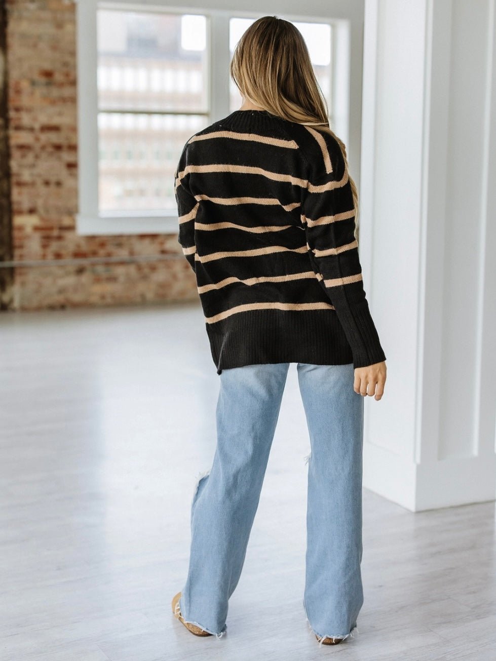 Midnight Stripe Cardigan | Oak&Pearl Clothing Co Canada Boho Boutique