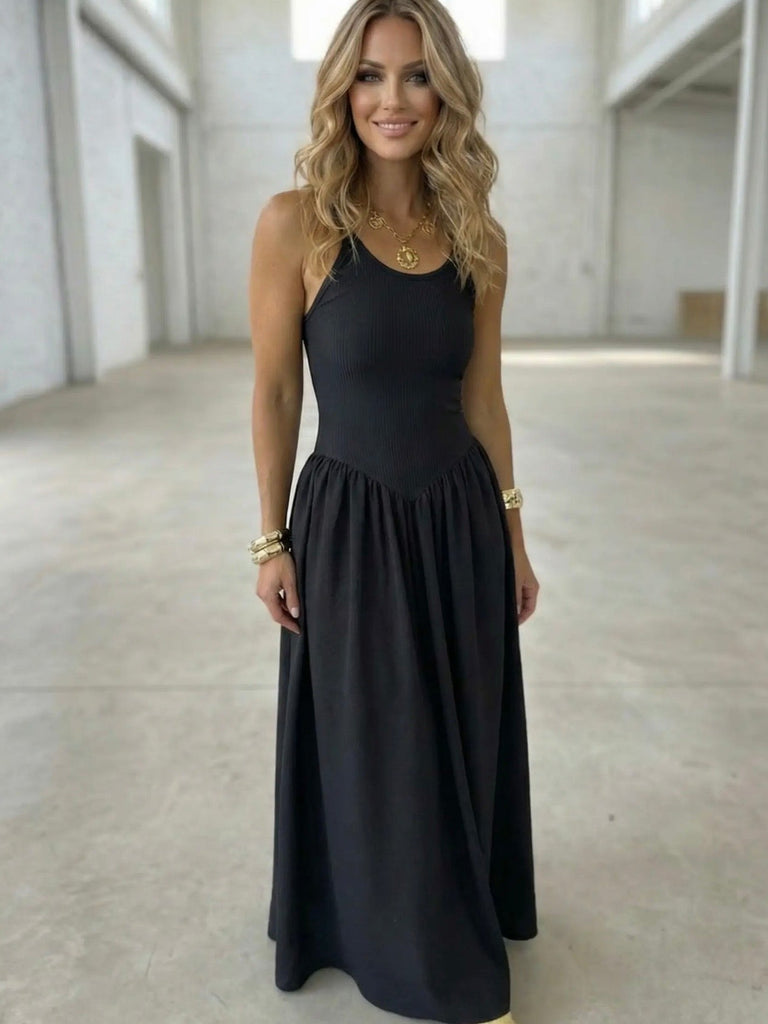 Noir Drop Waist Maxi Dress | Oak&Pearl Clothing Co Canada Boho Boutique Noir Drop Waist Maxi Dress | Oak&Pearl Clothing Co Canada Boho Boutique