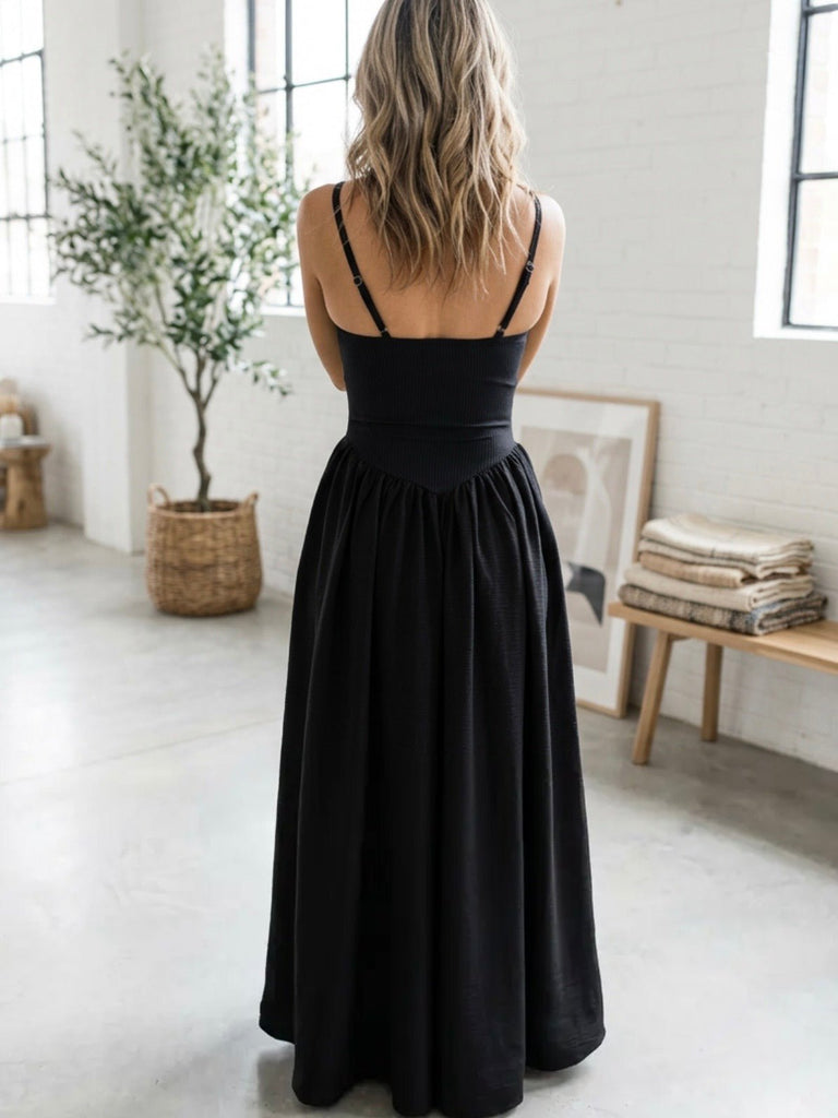 Noir Drop Waist Maxi Dress | Oak&Pearl Clothing Co Canada Boho Boutique Noir Drop Waist Maxi Dress | Oak&Pearl Clothing Co Canada Boho Boutique