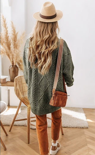 Candace Cable Knit Sweater Dress