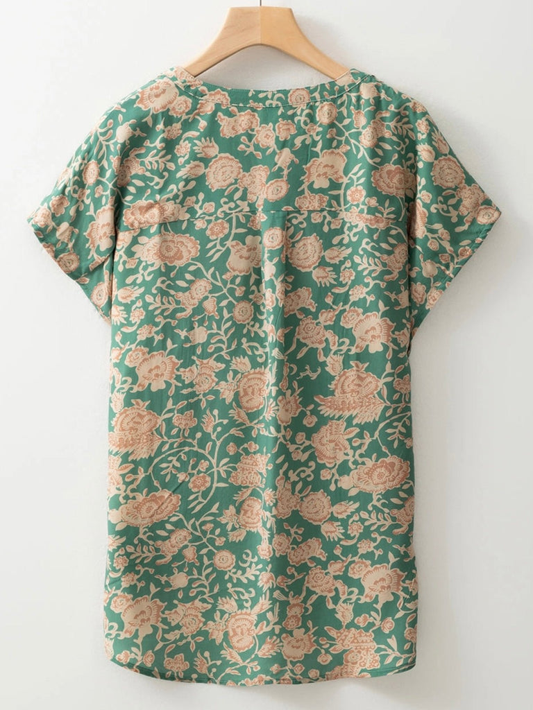 Lightweight short sleeve floral top