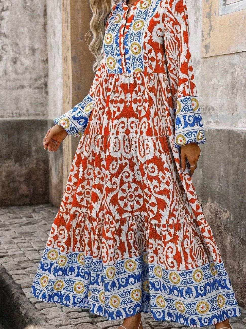 blue dress for baby girl Spanish Boho Maxi Dress