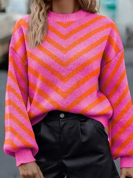 Sunset Chevron Knit Sweater