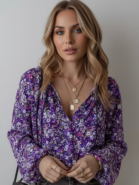Violets in Bloom Top