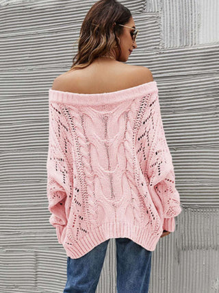 Off The Shoulder Erica Knit Sweater in Pink , provides versatility allowing you to effortlessly adjust the sweater to fall off one or both sides, showing your playfulness.