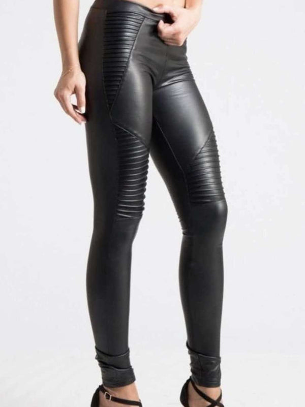 Missguided Premium Faux Leather Biker Leggings In Black, $70, Missguided