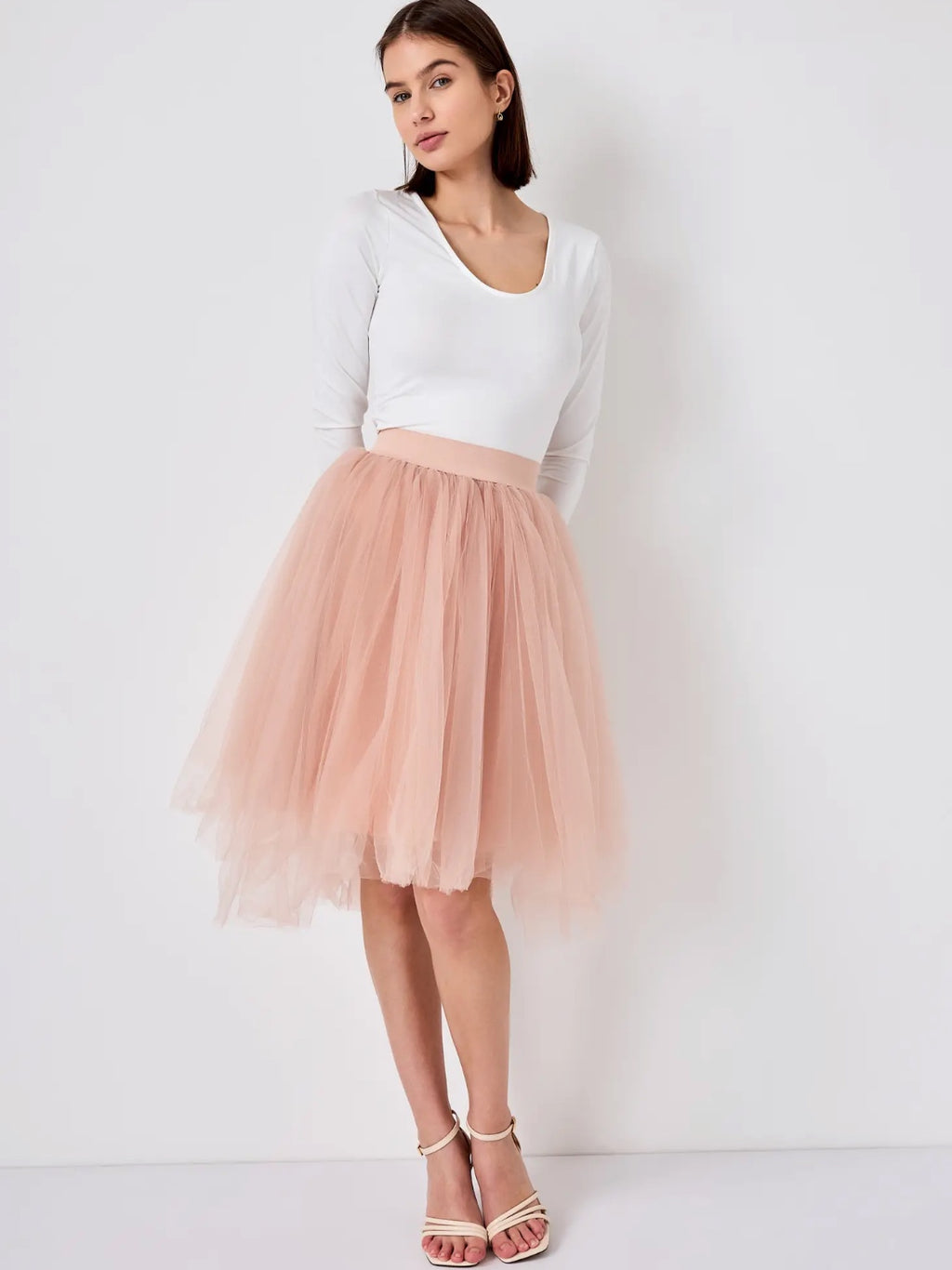 Carmen Tea Length Tulle Skirt - Blush Pink, BLUISH, Canada — Tulle shop  with a heart